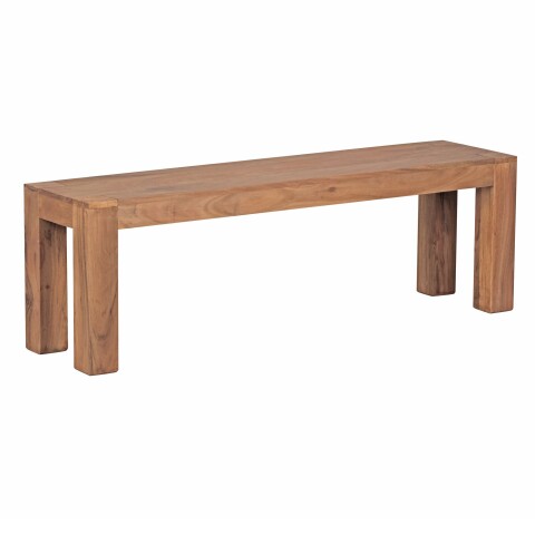 Sitzbank in Braun aus Massivholz Akazie - 140x35x45cm (LxBxH)