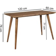 Esstisch in Braun aus Sheesham Massivholz - 60x120x76cm (LxBxH)