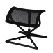 Fußhocker in Schwarz aus Stoff - 43x33x46cm (LxBxH)