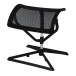 Fußhocker in Schwarz aus Stoff - 43x33x46cm (LxBxH)