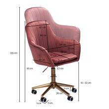 Schreibtischstuhl in Rosa - 54x52x105 (LxBxH)