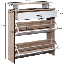 Schuhkipper in Grau - 80x24x95cm (LxBxH)