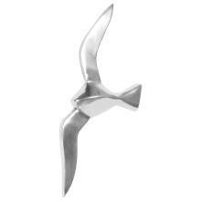 Wanddekoobjekt in Silber aus Aluminium - 30x3x13cm (LxBxH)