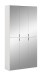 Garderobenschrank >Paterson< in weiß/weiß hochglanz - 91x193x34cm (BxHxT)