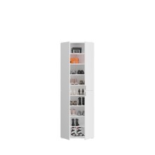 Garderobenschrank >Paterson< in weiß/weiß hochglanz - 183x193x34cm (BxHxT)