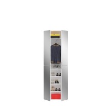 Garderobenschrank >Paterson< in weiß/spiegelglas - 61x193x34cm (BxHxT)