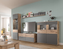 TV-Board >Mason< in nox oak/basalt grau - 130x53x47cm (BxHxT)