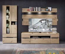 Wandregal >Meagan< in Artisan Eiche - 202x93x26cm...