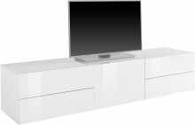 TV-Board >Mercogliano< in Weiß-Hochglanz - 170x47.7x40cm (BxHxT)
