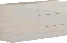 Kommode >Mercogliano< in Weiß Hochglanz - 110x60.5x40cm (BxHxT)