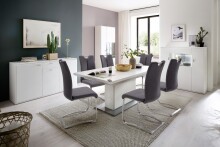 Beistellschrank >Amora< in Weiß matt - 165x90x44 (BxHxT)