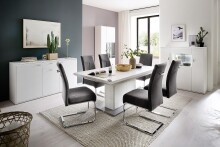 Beistellschrank >Amora< in Weiß matt - 165x90x44 (BxHxT)