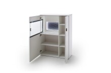 Beistellschrank >AMORA< in weiß aus Holzwerkstoff - 90x124x38cm (BxHxT)