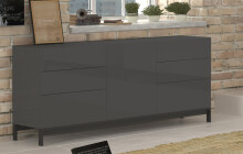 Sideboard >Mercogliano< in Anthrazit Hochglanz -...