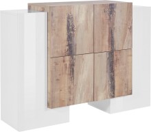 Highboard >Pinerolo< in Weiß-Hochglanz -...