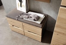 Sitzbank >Meagan< in Artisan Eiche - 80x49x38cm (BxHxT)