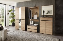 Sitzbank >Meagan< in Artisan Eiche - 80x49x38cm (BxHxT)