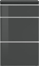 Schuhschrank >Magione< in Anthrazit Hochglanz - 60x108x26.5cm (BxHxT)