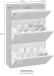 Schuhschrank >Magione< in Anthrazit Hochglanz - 60x108x26.5cm (BxHxT)