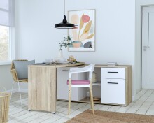 Beistellschrank >Alwernia< in Sonoma-Eiche - 144x74.1x50cm (BxHxT)