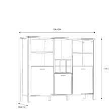 Barschrank >Hialeah< in Riviera Eiche - 139.4x117.1x40.2cm (BxHxT)
