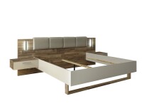 Bett >Carlynn< in Champagner - 306x100x208.2cm (BxHxT)