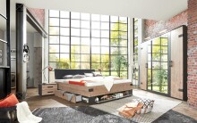 Bett >Stockholm I< (B/H/T: 169x96x210 cm) in braun - 169x96x210cm (BxHxT)