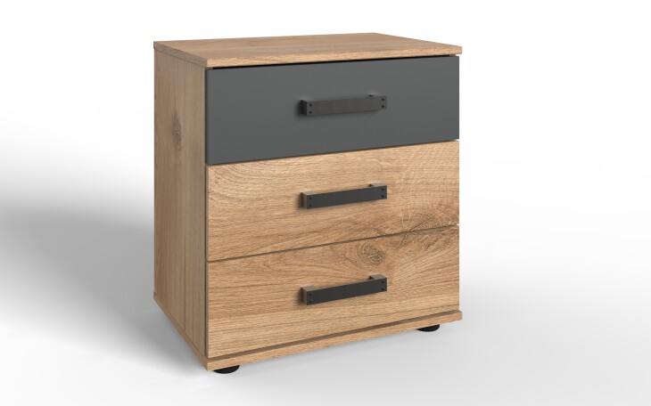 Nachtschrank >Stockholm I< (B/H/T: 52x58x38 cm) in braun - 52x58x38cm (BxHxT)