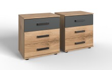 Nachtschrank 2er-Set >Stockholm I< (B/H/T: 52x58x38...