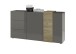 Sideboard >POSITANO< (B/H/T: 181x94x44 cm) in dunkelgrau - 181x94x44 (BxHxT)