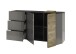 Sideboard >POSITANO< (B/H/T: 181x94x44 cm) in dunkelgrau - 181x94x44 (BxHxT)