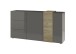 Sideboard >POSITANO< (B/H/T: 181x94x44 cm) in dunkelgrau - 181x94x44 (BxHxT)