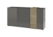 Highboard >POSITANO< (B/H/T: 181x94x44 cm) in dunkelgrau - 181x94x44 (BxHxT)