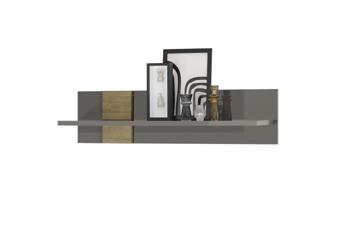 Wandregal >POSITANO< (B/H/T: 100x25x27 cm) in dunkelgrau - 100x25x27 (BxHxT)