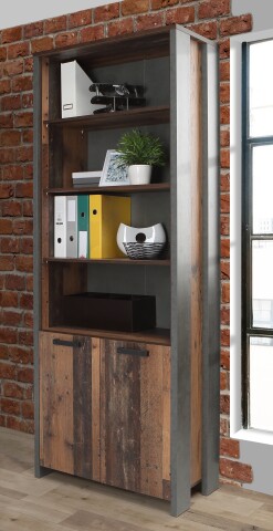 Aktenschrank >Celon< in Old Wood Vintage - 86x220.7x41.6cm (BxHxT)