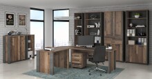 Aktenschrank >Celon< in Old Wood Vintage - 86x220.7x41.6cm (BxHxT)