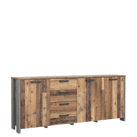 Beistellschrank >Celon< in Old Wood Vintage - 206.1x86.3x41.6cm (BxHxT)