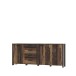 Beistellschrank >Celon< in Old Wood Vintage - 206.1x86.3x41.6cm (BxHxT)