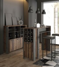 Bartisch >Celon< in Old Wood Vintage - 151.5x118.3x47.4cm (BxHxT)
