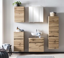 Waschbeckenunterschrank >Villach< (B/H/T: 40x79x35 cm) in wotaneiche aus MDF