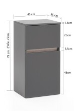 Waschbeckenunterschrank >Villach< (B/H/T: 40x79x35 cm) in matt grau aus MDF