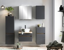 Waschbeckenunterschrank >Villach< (B/H/T: 40x79x35 cm) in matt grau aus MDF
