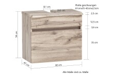 Waschbeckenunterschrank >Villach< (B/H/T: 61x55x40 cm) in matt grau aus MDF