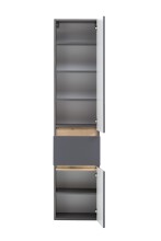 Seitenschrank >Villach< (B/H/T: 40x180x35 cm) in matt grau - 40x180x35 (BxHxT)