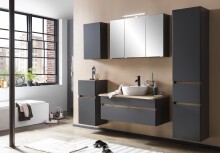 Waschtisch-Set >Villach< (B/H/T: 100x41x47 cm) in matt grau - 100x41x47 (BxHxT)