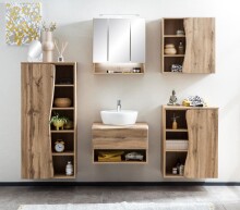 Hängeschrank >Kaprun< (B/H/T: 60x64x20 cm) in wotaneiche - 60x64x20 (BxHxT)