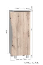 Waschbeckenunterschrank >Kaprun< (B/H/T: 37x79x35 cm) in wotaneiche aus MDF