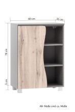 Waschbeckenunterschrank >Kaprun< (B/H/T: 60x79x35 cm) in wotaneiche aus MDF