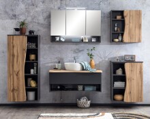 Midischrank >Kaprun< (B/H/T: 60x130x35 cm) in graphit - 60x130x35 (BxHxT)