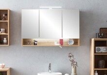 Badezimmerspiegelschrank >Kaprun< (B/H/T: 100x64x20 cm) in wotaneiche